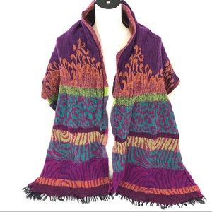 Chico's Colorful Safari Animal Print Wool Scarf Shawl